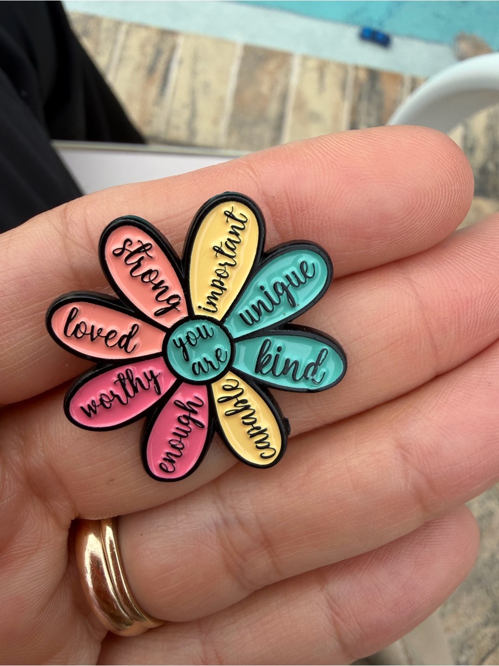 Inspirational motivational pin brooch
